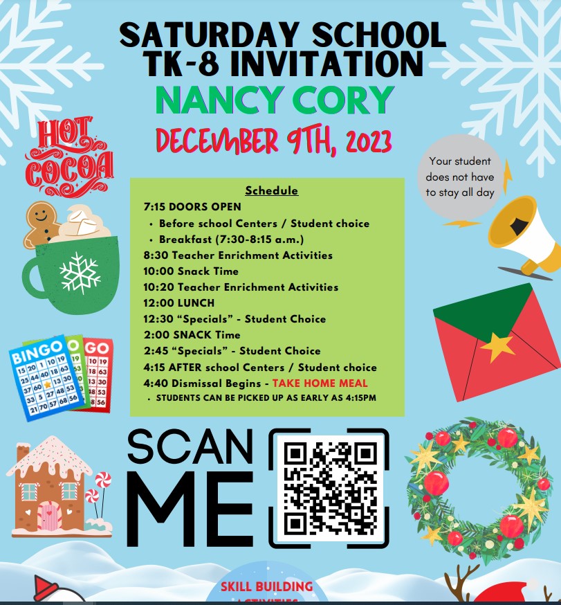 Saturday School @ NC on December 9th, 2023